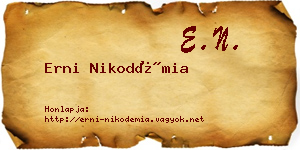 Erni Nikodémia névjegykártya